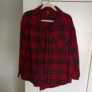 Wild Fable Red and Black Button Up